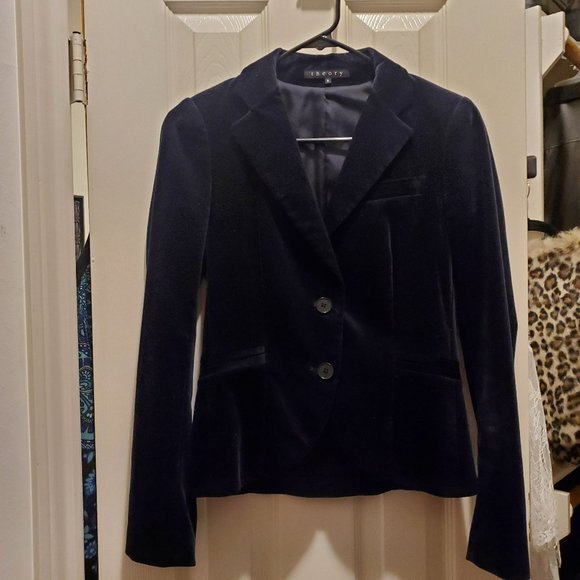 Theory Jackets & Blazers - THEORY Stretch Velvet Navy Blazer